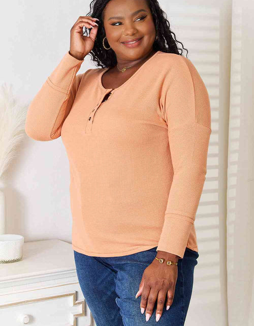 Load image into Gallery viewer, Basic Bae Half Button Long Sleeve Top
