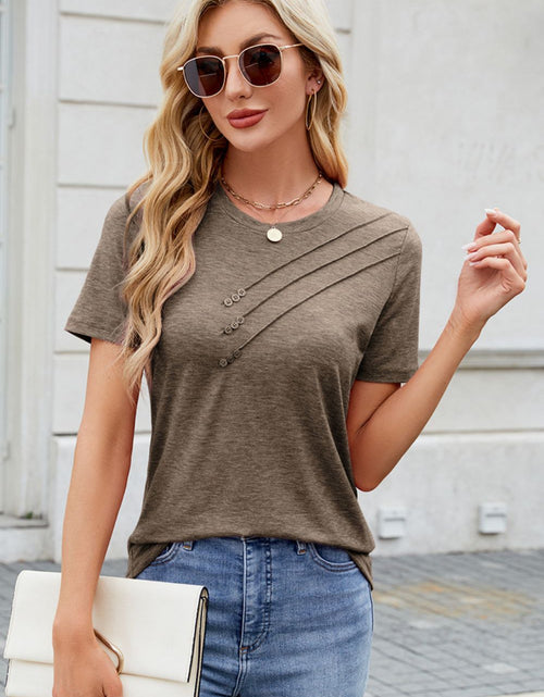 Load image into Gallery viewer, Round Neck Short Sleeve T-Shirt
