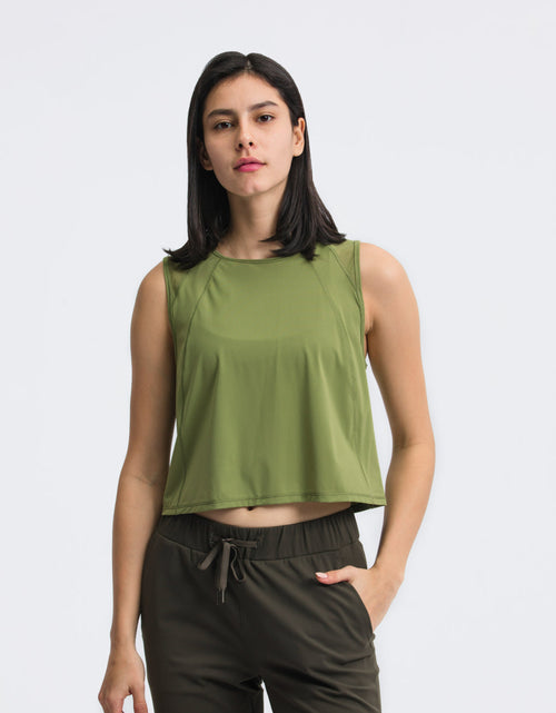 Load image into Gallery viewer, Millennia Round Neck Cropped Active Tank
