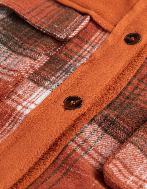 Load image into Gallery viewer, Plaid Button Up Long Sleeve Jacket
