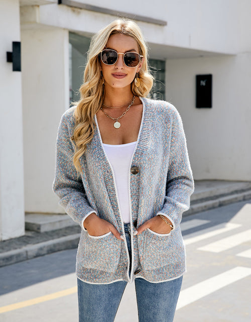 Load image into Gallery viewer, Button Down V-Neck Cardigan with Pockets
