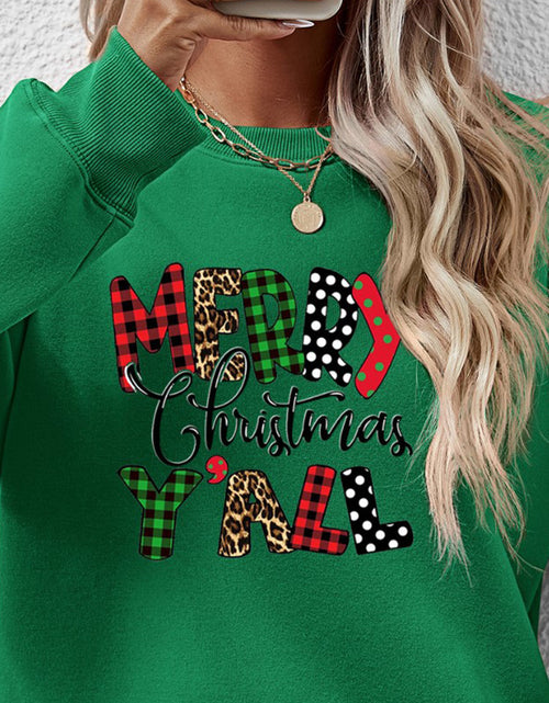 Load image into Gallery viewer, Letter Graphic Round Neck Long Sleeve Sweatshirt
