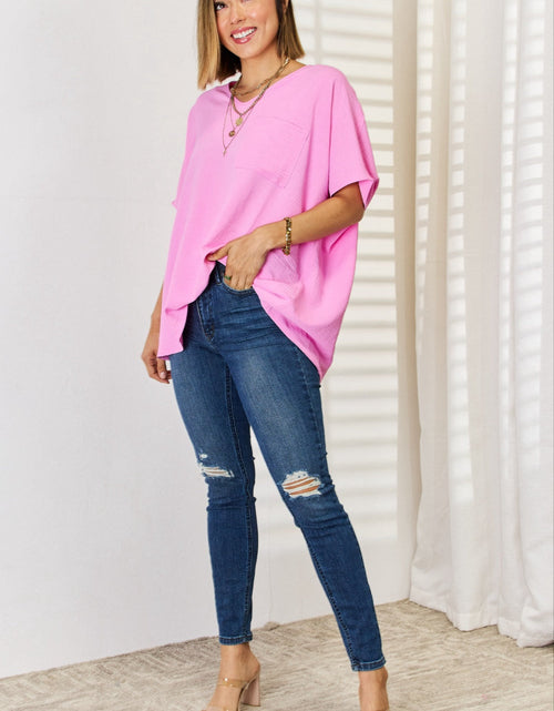Load image into Gallery viewer, Zenana Texture Short Sleeve Blouse
