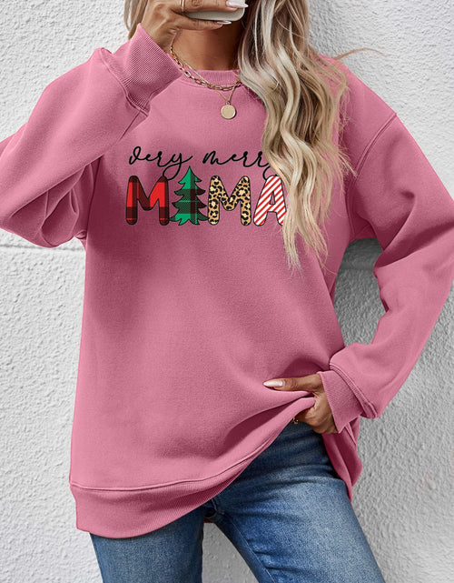 Load image into Gallery viewer, Letter Graphic Round Neck Long Sleeve Sweatshirt
