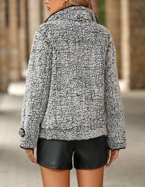 Load image into Gallery viewer, Fuzzy Pocketed Button Up Jacket
