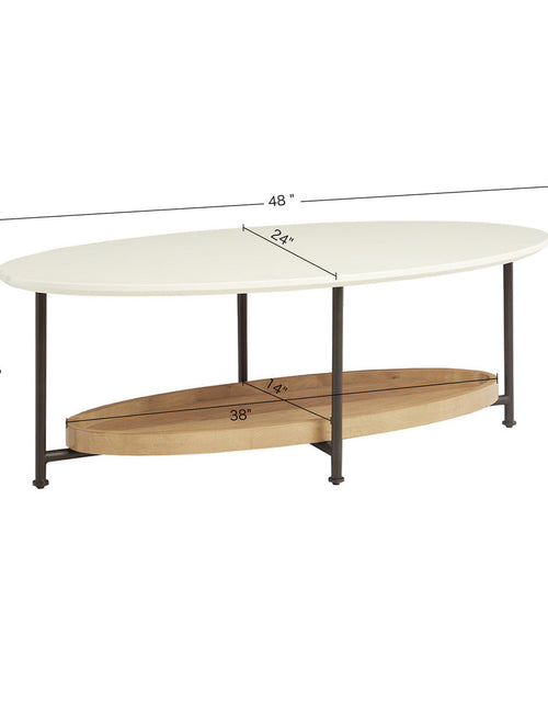 Load image into Gallery viewer, Monte Oval White/Natural Coffee Table by Blak Hom

