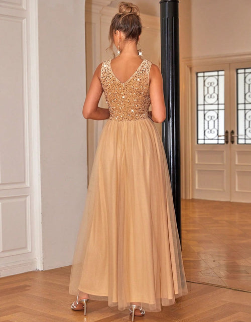 Load image into Gallery viewer, Sequin V-Neck Sleeveless Dress
