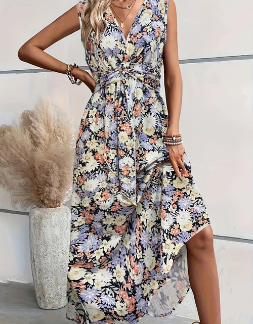 Load image into Gallery viewer, Floral Sleeveless Midi Dress
