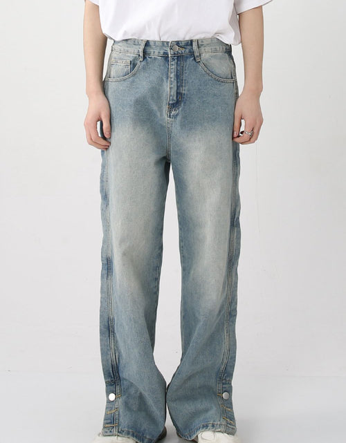 Load image into Gallery viewer, Side Slit Baggy Jeans with Pockets
