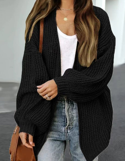 Load image into Gallery viewer, Drop Shoulder Balloon Sleeve Cardigan
