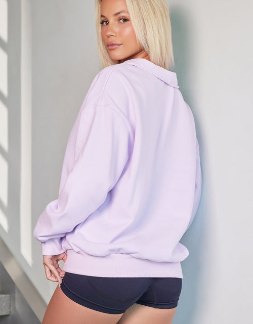 Load image into Gallery viewer, Quarter Zip Dropped Shoulder Sweatshirt
