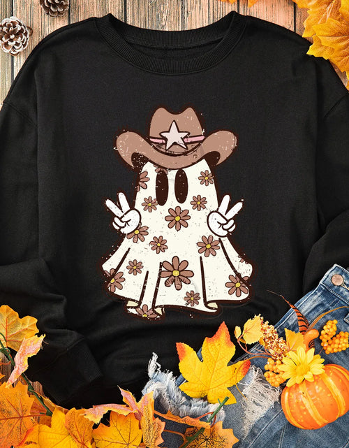 Load image into Gallery viewer, Ghost Round Neck Long Sleeve Sweatshirt
