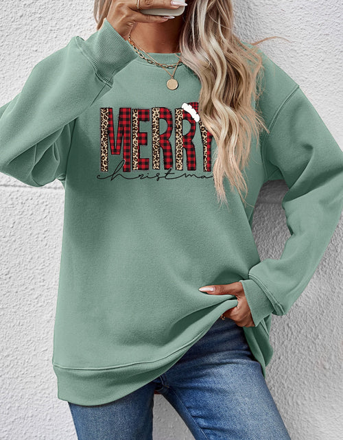Load image into Gallery viewer, MERRY CHRISTMAS Round Neck Long Sleeve Sweatshirt
