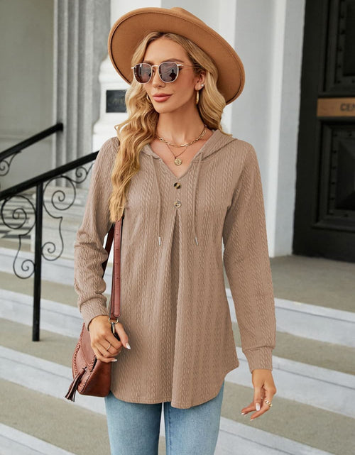 Load image into Gallery viewer, Long Sleeve Hooded Blouse
