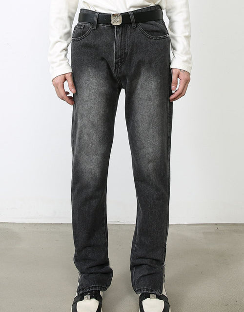 Load image into Gallery viewer, Men's Decor Zip Jeans with Pockets
