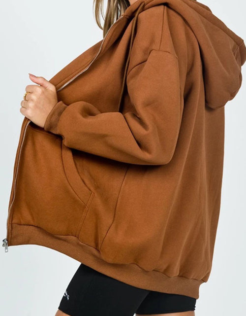 Load image into Gallery viewer, Zip-Up Drawstring Hoodie
