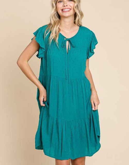Load image into Gallery viewer, Culture Code Ruffle Cap Sleeve Tiered Dress
