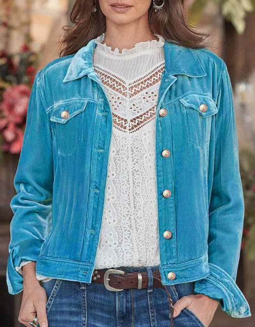 Load image into Gallery viewer, Button Up Long Sleeve Jacket with Chest Pockets
