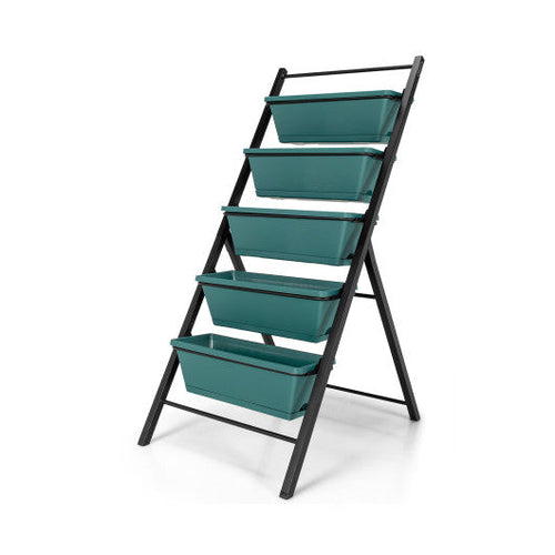 Load image into Gallery viewer, 5-tier Vertical Garden Planter Box Elevated Raised Bed with 5 Container-Green

