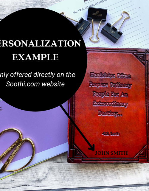 Load image into Gallery viewer, Hardships And Extraordinary Journey C.S. Lewis Quote Leather Journal - 7x5 by Soothi
