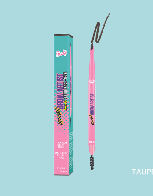 Load image into Gallery viewer, RUDE Ultimate Brow Artist Push-Up Slanted Pencil &amp; Brush - Taupe
