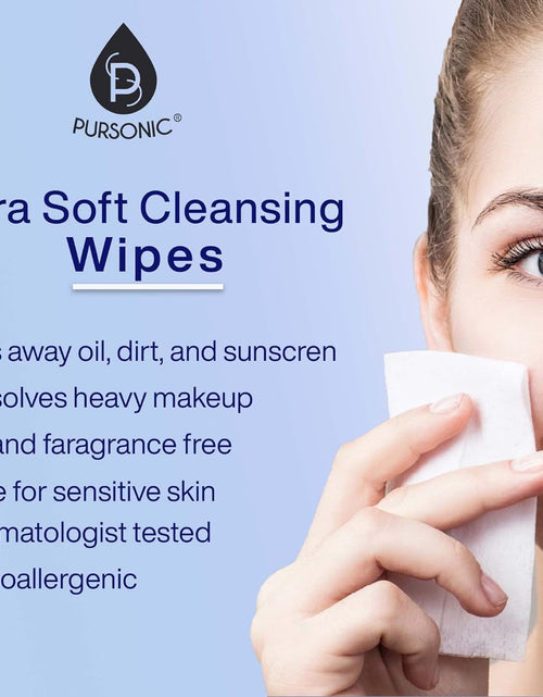 Load image into Gallery viewer, Makeup Removal Wipes 12 Pack (720 Wipes Total) – Ultra-Soft Facial Cleansing Towelettes Dissolve All Traces of Dirt, Oil &amp; Makeup – Gentle Enough for Contact Lens Wearers, Safe for Eye by Pursonic
