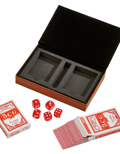 Load image into Gallery viewer, Leatherette 2 Card Deck Set, Caramel 5" X 7.75" by Creative Gifts
