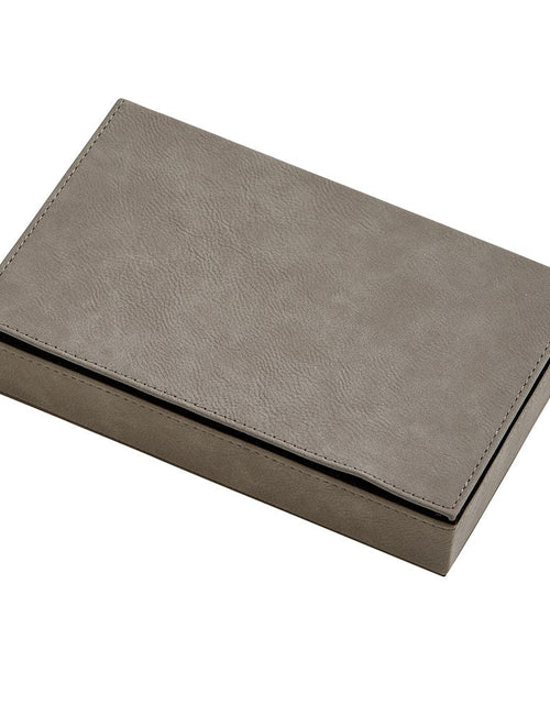 Load image into Gallery viewer, Leatherette 2 Card Deck Set, Grey 5" X 7.75" by Creative Gifts
