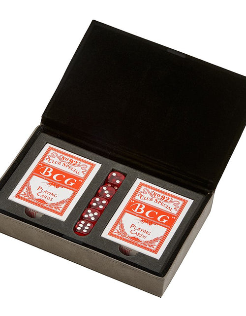Load image into Gallery viewer, Leatherette 2 Card Deck Set, Grey 5" X 7.75" by Creative Gifts
