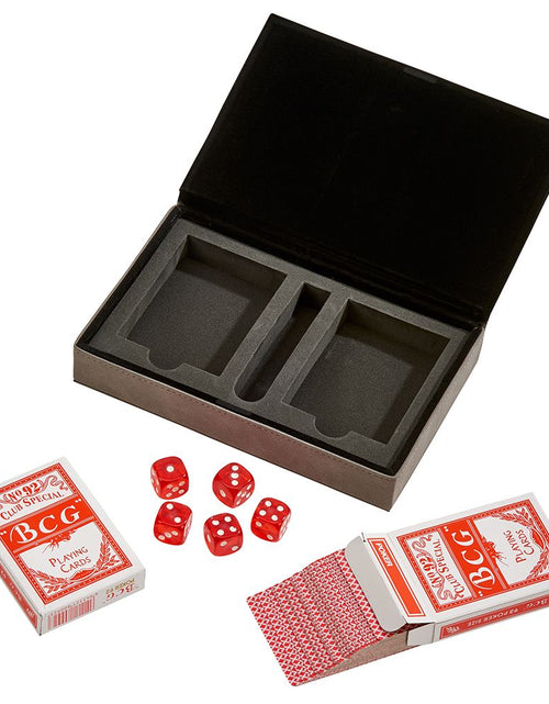 Load image into Gallery viewer, Leatherette 2 Card Deck Set, Grey 5" X 7.75" by Creative Gifts
