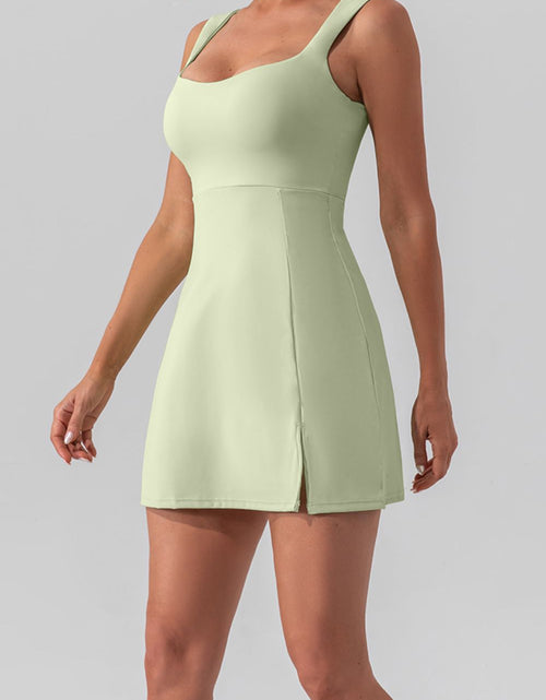 Load image into Gallery viewer, Square Neck Sleeveless Slit Mini Active Dress
