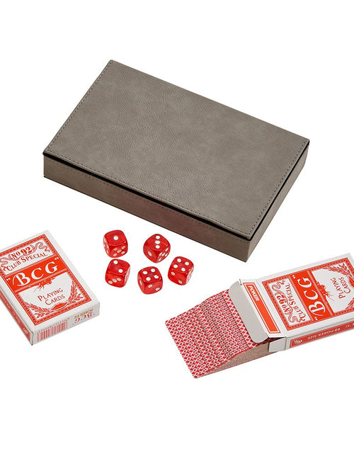 Load image into Gallery viewer, Leatherette 2 Card Deck Set, Grey 5" X 7.75" by Creative Gifts
