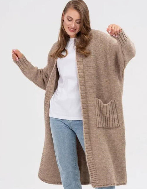Load image into Gallery viewer, Pocketed Open Front Long Sleeve Longline Cardigan
