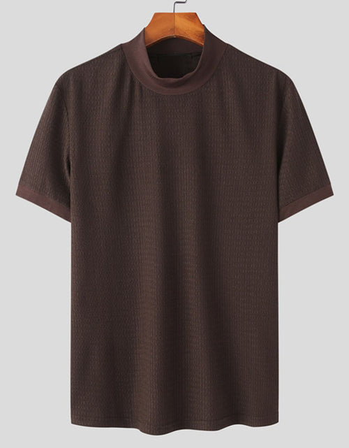 Load image into Gallery viewer, Men's Full Size Mock Neck Short Sleeve T-Shirt Plus Size
