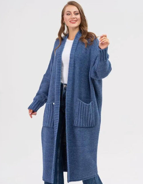 Load image into Gallery viewer, Pocketed Open Front Long Sleeve Longline Cardigan
