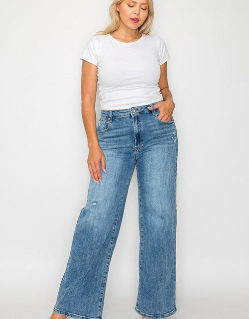 Load image into Gallery viewer, bytos Full Size High Rise Wide Leg Jeans with Pockets
