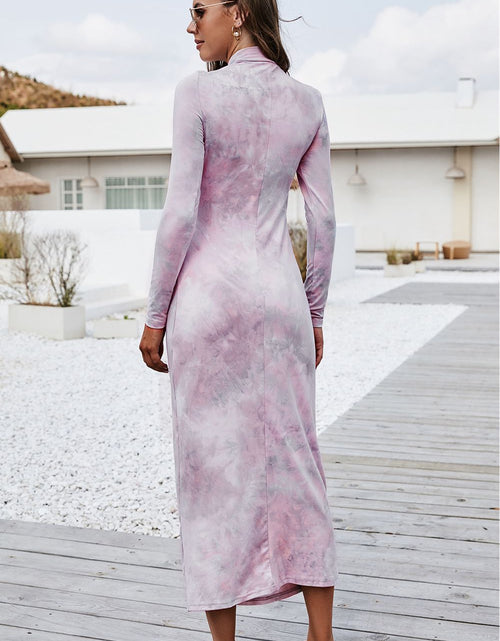 Load image into Gallery viewer, Tie Dye Mock Neck Long Sleeve Dress
