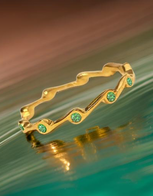 Load image into Gallery viewer, Peridot Birthstone Stacker Ring by The Urban Charm
