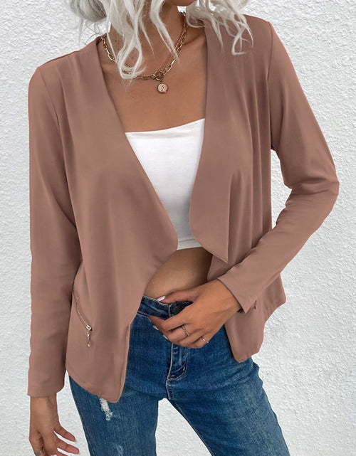 Load image into Gallery viewer, Open Front Zipper Pocket Cardigan
