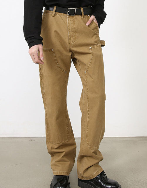 Load image into Gallery viewer, Men's Wide Straight Leg Jeans with Pockets
