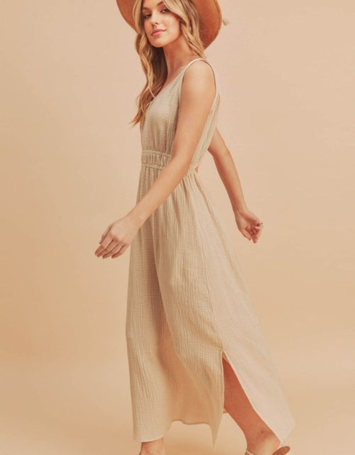 Load image into Gallery viewer, Aemi + Co Side Slit Round Neck Sleeveless Tank Dress
