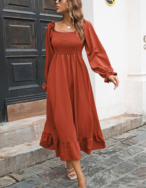 Load image into Gallery viewer, Smocked Ruffle Hem Flounce Sleeve Dress
