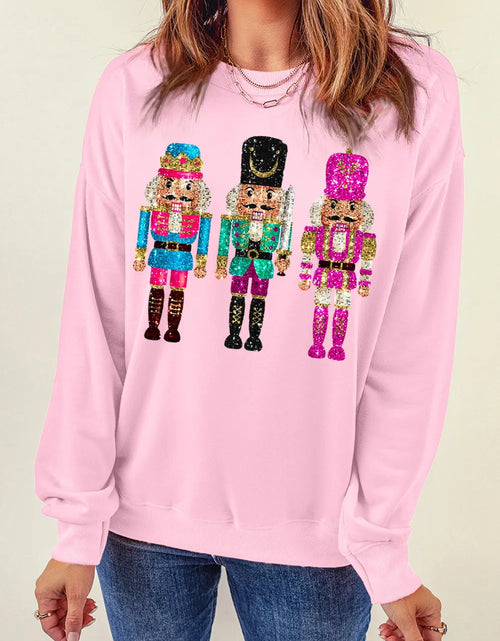 Load image into Gallery viewer, Nutcracker Graphic Round Neck Long Sleeve Sweatshirt
