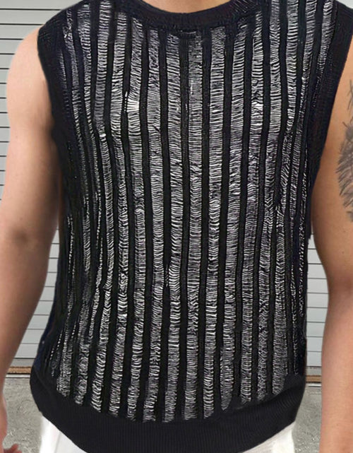 Load image into Gallery viewer, Men's Round Neck Hollow Out Sleeveless Top
