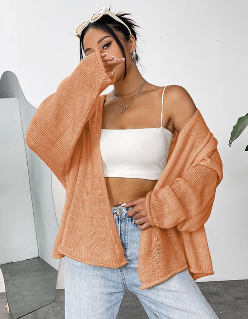 Load image into Gallery viewer, Open Front Dropped Shoulder Cardigan
