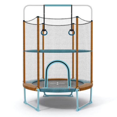 Load image into Gallery viewer, 60 Inch Trampoline with Gymnastic Bar and Rings for Kids-Orange
