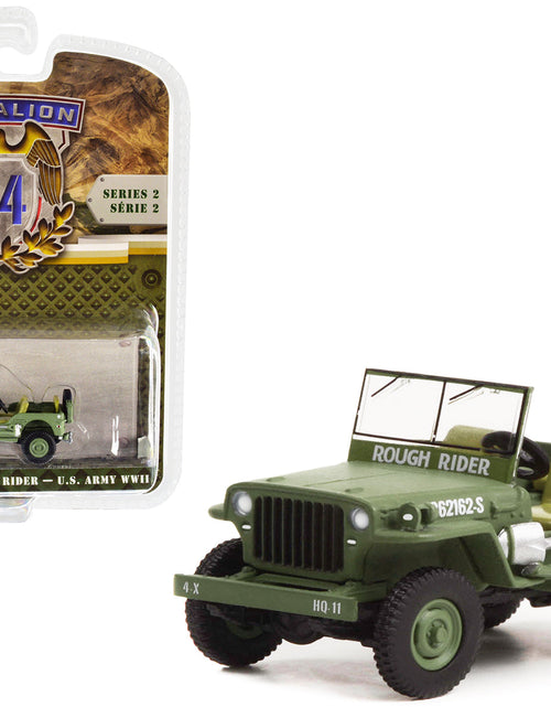 Load image into Gallery viewer, 1942 Willys MB Jeep #20362162-S Green "U.S. Army World War II - Rough Rider" "Battalion 64" Release 2 1/64 Diecast Model Car by Greenlight
