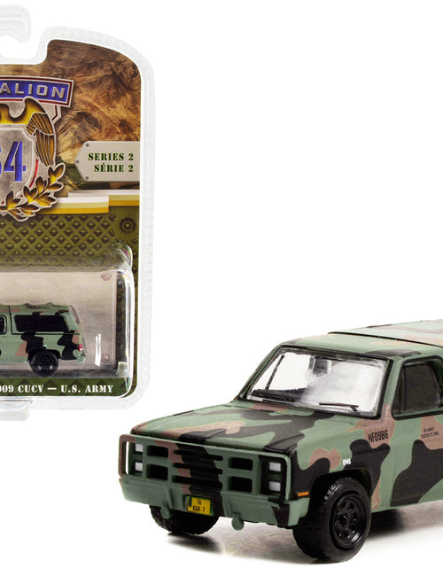 Load image into Gallery viewer, 1985 Chevrolet M1009 CUCV Camouflage "U.S. Army" "Battalion 64" Release 2 1/64 Diecast Model Car by Greenlight
