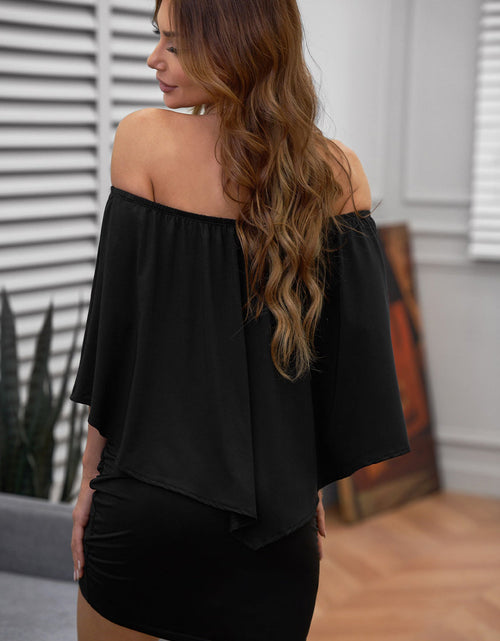 Load image into Gallery viewer, Off-Shoulder Three-Quarter Sleeve Mini Dress
