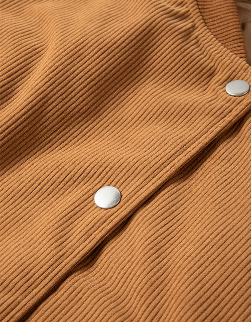 Load image into Gallery viewer, Contrast Baseball Collar Snap Down Long Sleeve Jacket
